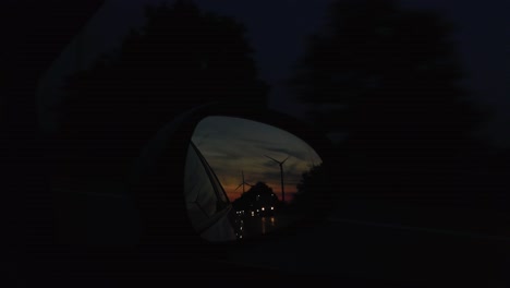 Rear-mirror-sunset