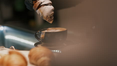 The-Perfect-Pair:-Croissant-and-Cappuccino-for-a-Sweet-Treat