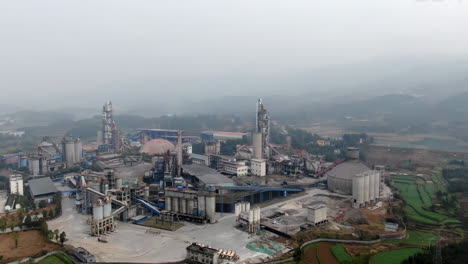 Environment-generation-factory-power-plant-chimneys-landscape,-industrial-area