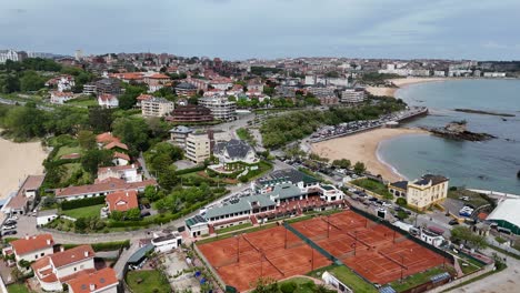 Beach-Santander-city Spain-drone,aerial-4K-footage