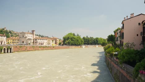 Adige-River-In-Italy---Panning-Shot