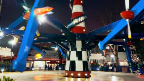 Spinning-and-whirling-airplanes-at-the-Fantasilandia-amusement-park-in-Santiago,-Chile