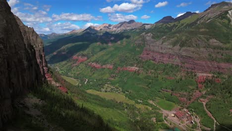 Stunning-summer-Telluride-Colorado-Box-Canyon-Black-Bear-Pass-Road-Bridal-Veil-Falls-aerial-drone-Ouray-Ridgway-Yankee-Boy-Basin-4wd-hiking-bluesky-cliffside-valley-Aspen-Forest-cloud-circle-left