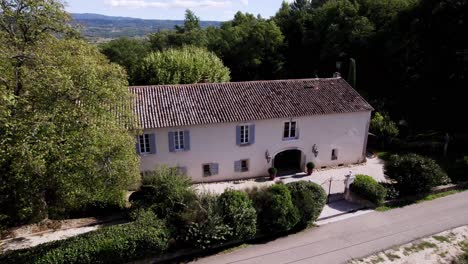 Aerial-view-of-a-house-built-in-a-traditional-style-at-Maison-Goult,-France