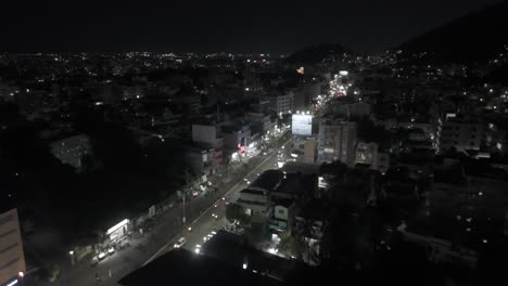 Wide-angle-view-of-rural-highway-in-the-night-of-Vijayawada-city