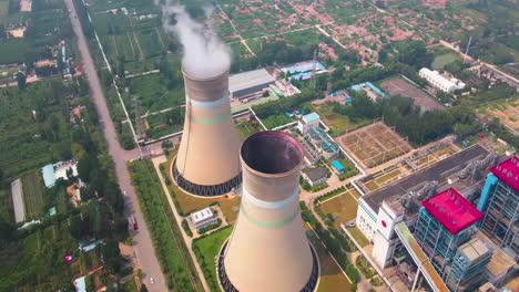 Environment-generation-factory-power-plant-chimneys-landscape,-industrial-area