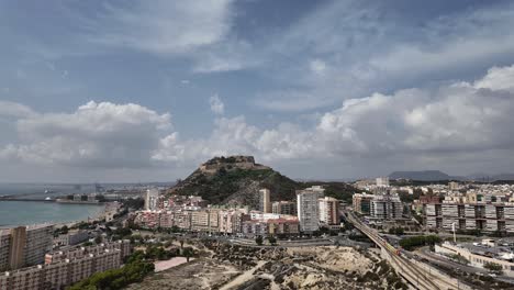 Elevated-view-of-Alicante-City,-Spain