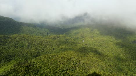 Weite-Grüne-Waldlandschaft-Bei-El-Yunque-In-Puerto-Rico,-Weite-Luftaufnahme