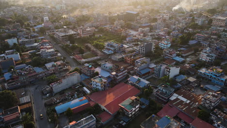 Urban-Landscape-With-A-View-Of-Himalayan-Mountains-In-Pokhara,-Central-Nepal