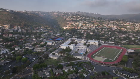 Laguna-beach-breakers-field-aerial-in-town