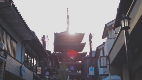 Tranquil-morning-view-of-the-historic-five-story-To-ji-Temple-in-Kyoto,-Japan,-captured-at-sunrise,-showcasing-traditional-architecture-against-the-serene-early-light