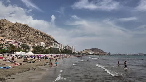 San-Juan,-Alicante-City-beach-in-a-summer-day