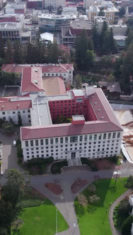 Vertical-Drone-Shot-of-Dwinelle-Hall-in-University-of-California-Berkeley-Campus