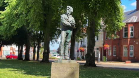 Rupert-Brooke-english-poet-from-Rugby,-United-Kingdom-statue-landmark