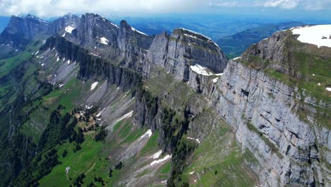 4k-Drone-Shot-Of-Dramatic-Cliff-Side-Of-Chäserugg-In-St