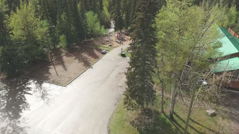 Drone-smooth-shot-of-a-park-in-Canada