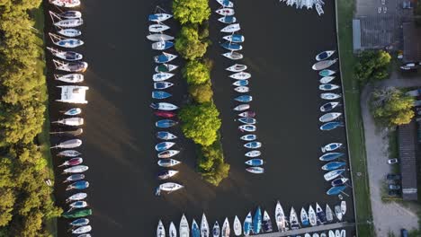 Aerial-view-of-club-Náutico-San-Isidro-in-Buenos-Aires-yacht-club-at-sunset