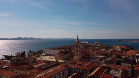 4K-slow-aerial-tracking-shot-over-Zadar,-Croatia