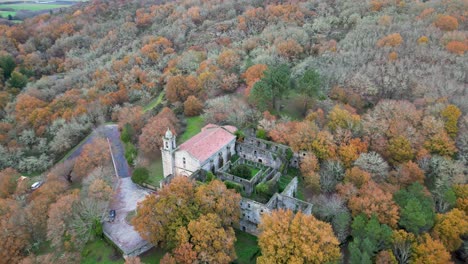 Old-monastery-in-moutains-of-xinzo-de-limia-ourense,-spain,-bon-xesus-de-trandeiras