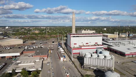 Detroit-garbage-incinerator-plant,-slated-for-demolition-in-2023,-aerial-drone-view