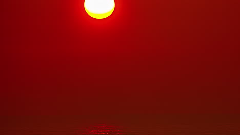Super-bright-sun-rising-near-Africa-coastline,-time-lapse