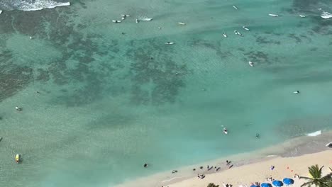 Aerial-View-Of-Waikiki-Beach,-Honolulu,-Hawaii