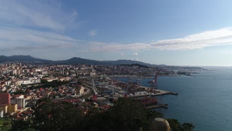 Luftaufnahme-Der-Stadt-Vigo,-Galizien,-Spanien