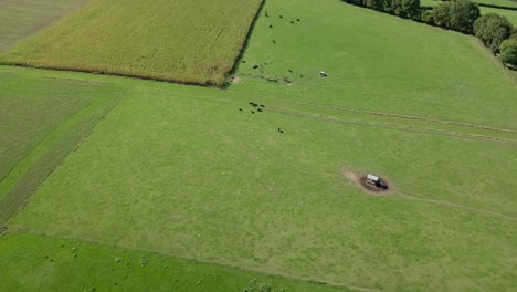 Aerial-drone-view-of-the-rural-countryside-in-the-Netherlands,-Europe