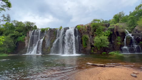Forrest-Lisbon-Falls-stunning-peaceful-waterfalls-Sabie-Nelsprit-Johannesburg-Mbombela-South-Africa-most-scenic-cinematic-spring-greenery-lush-peaceful-calm-still-water-wide-slow-motion-left-pan-beach