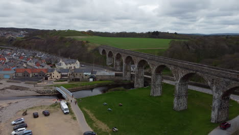 Discovering-the-majesty-of-Cullen-Viaduct-in-Scotland-from-the-sky-in-a-stock-video