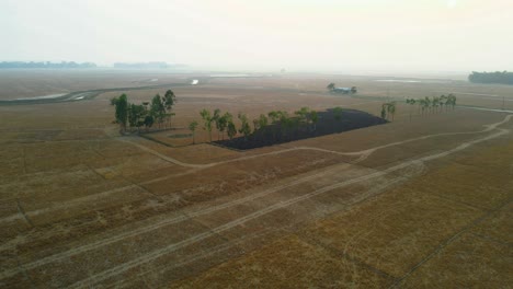 Drone-captures-aerial-view-of-dry-farm-land