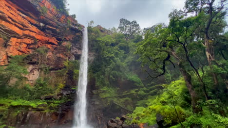 Loan-Creek-Südafrika-Malerischste-Wasserfälle-Waldfälle-Sabie-Nelsprit-Mombela-Johannesburg-Krüger-Nationalpark-Graskop-Lissabon-Filmisches-Frühlingsgrün-üppige-Friedliche-Ruhe-Zeitlupe-Schwenk-Nach-Unten