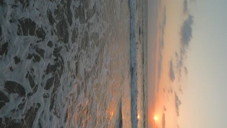 Chapora-Strand-Sonnenuntergang-Drohnenansicht-In-Goa,-Indien