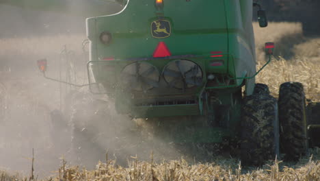 Combine-Harvester,-Sunny-Day,-Slow-Motion