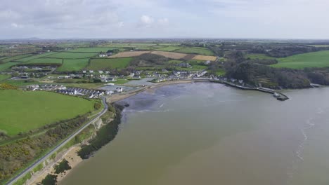 Wide-aerial-approaching-Arthurstown-Village-Co