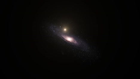 Galaxie-Bewegt-Sich-In-Der-Stille-Des-Dunklen-Weltraums