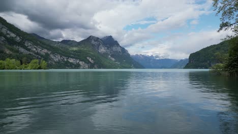 Revealing-of-breathtaking-Switzerland-landscape-from-shores-of-lake