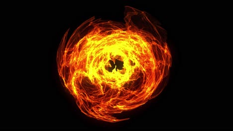 Sonneneruption-Als-Energiegeladener-Feuerball,-Der-Sich-Im-Schwarzen-Raum-Dreht