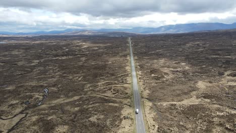 Aerial-view-of-the-A82-road-heading-Glencoe-valley