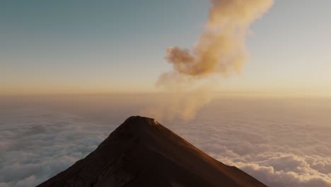 Fuego-volcano-erupting-in-Guatemala,-Central-America---Aerial
