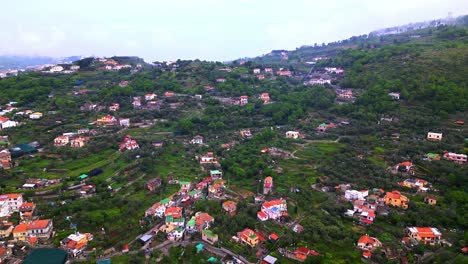 Idyllic-Villages-On-The-Steep-Mountains-In-Amalfi-Coast,-Province-of-Salerno,-Italy