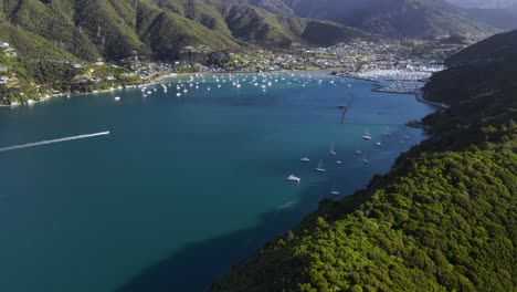 Wunderschöne-Luftaufnahme-Des-Lebens-An-Der-Küste-Neuseelands