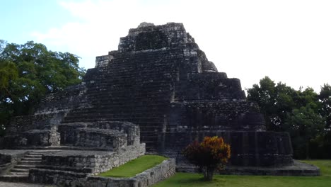 Templo-1-En-Chacchoben,-Sitio-Arqueológico-Maya,-Quintana-Roo,-México.