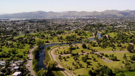 Christchurch,-Avonside-Luftdrohnenaufnahme-Aus-Der-Vogelperspektive