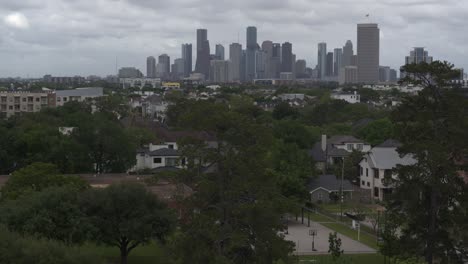 Drone-view-of-downtown-Houston-from-Memorial-Park