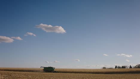Combine-Harvester,-Sunny-Day,-Slow-Motion