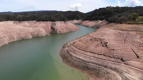 Empty-reservoir.-Aerial-shot.-Drought