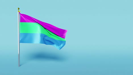 a-video-of-Polysexual-Pride-Flag-flapping-against-blue-background