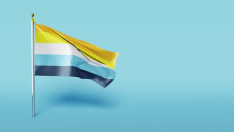 Schwenkende-Aroace-Pride-Flagge-Vor-Blauem-Hintergrund