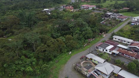 Aerial-shot-of-a-village-with-a-simple-settlement-far-from-the-city